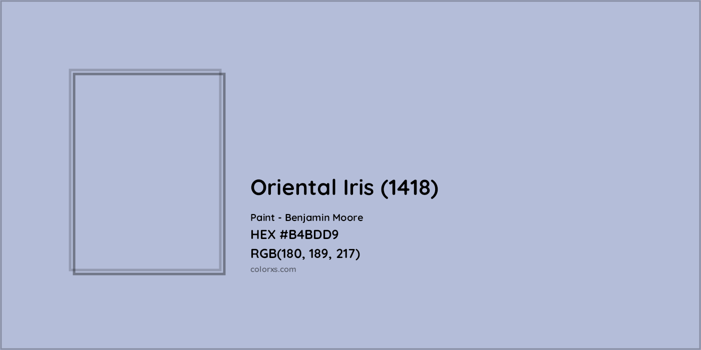 HEX #B4BDD9 Oriental Iris (1418) Paint Benjamin Moore - Color Code