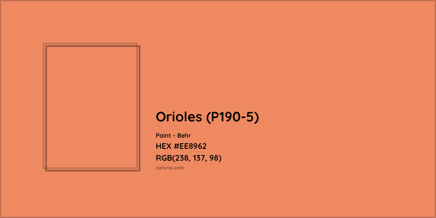 HEX #EE8962 Orioles (P190-5) Paint Behr - Color Code