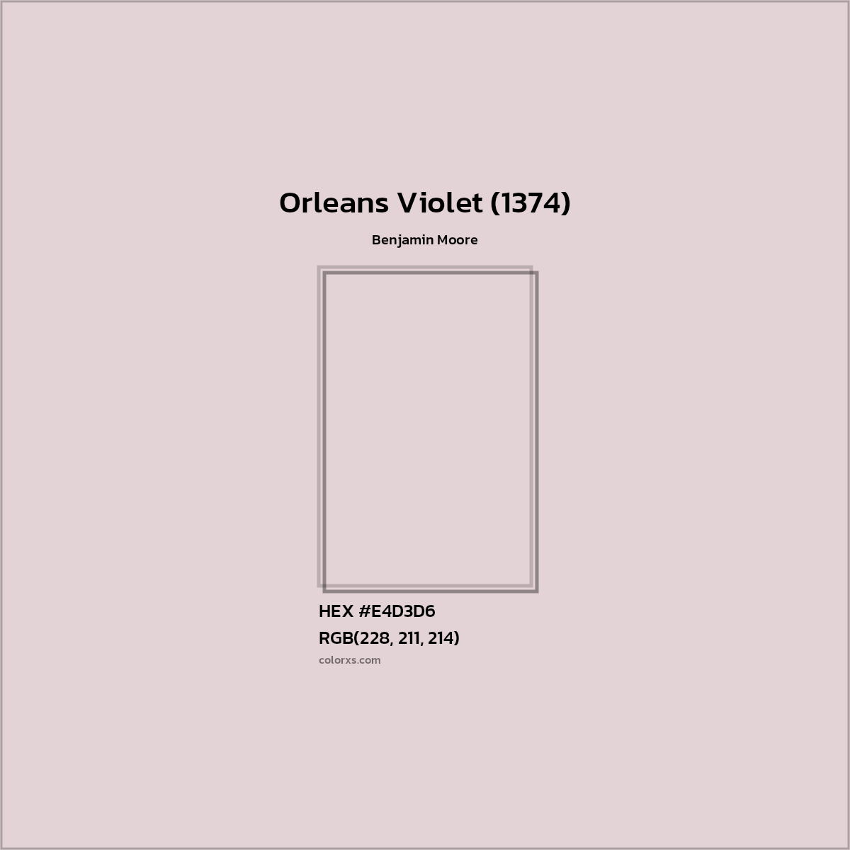 HEX #E4D3D6 Orleans Violet (1374) Paint Benjamin Moore - Color Code