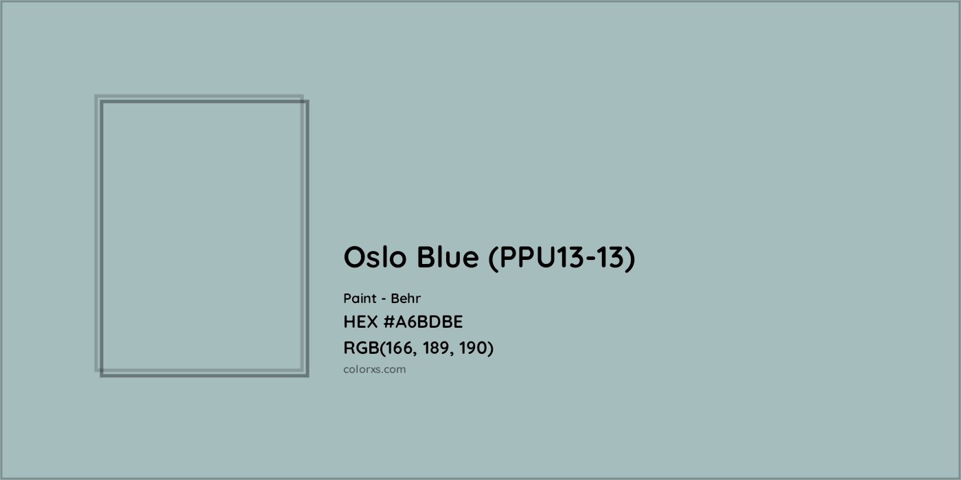 HEX #A6BDBE Oslo Blue (PPU13-13) Paint Behr - Color Code