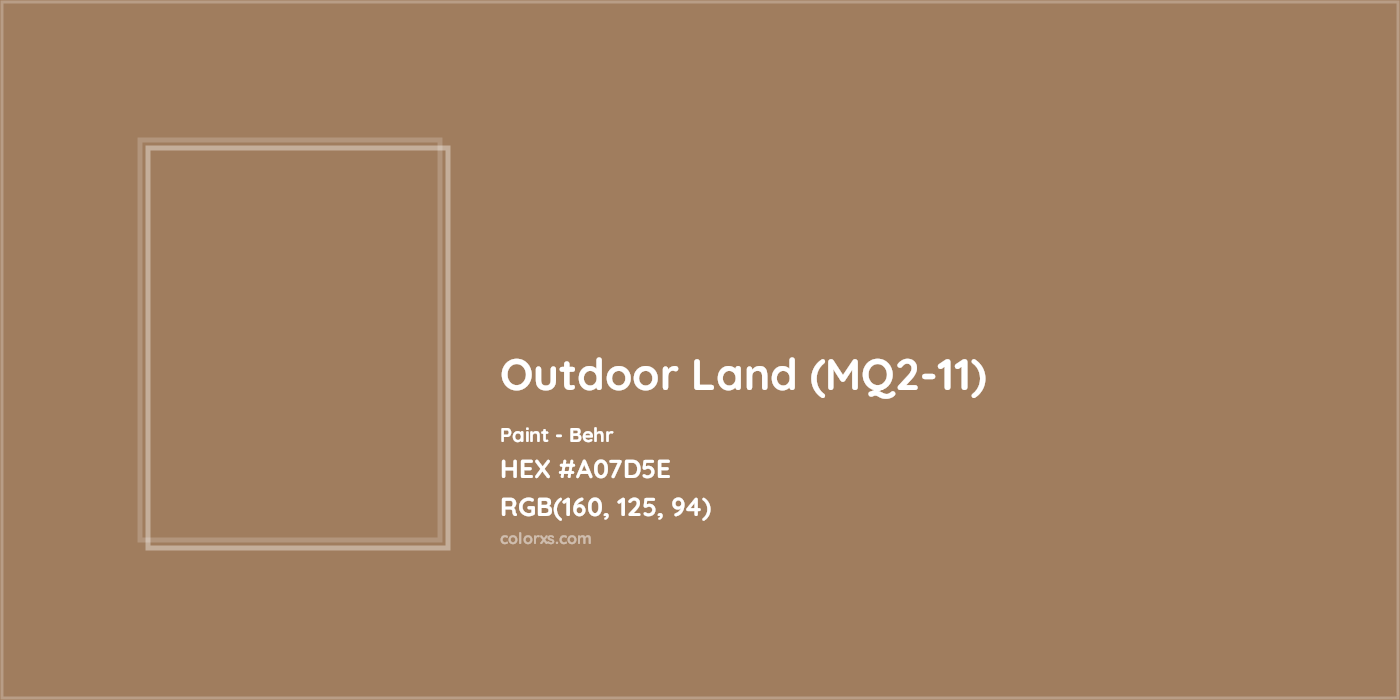 HEX #A07D5E Outdoor Land (MQ2-11) Paint Behr - Color Code