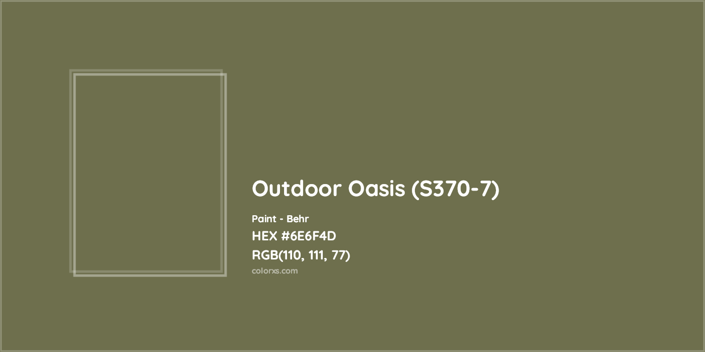 HEX #6E6F4D Outdoor Oasis (S370-7) Paint Behr - Color Code