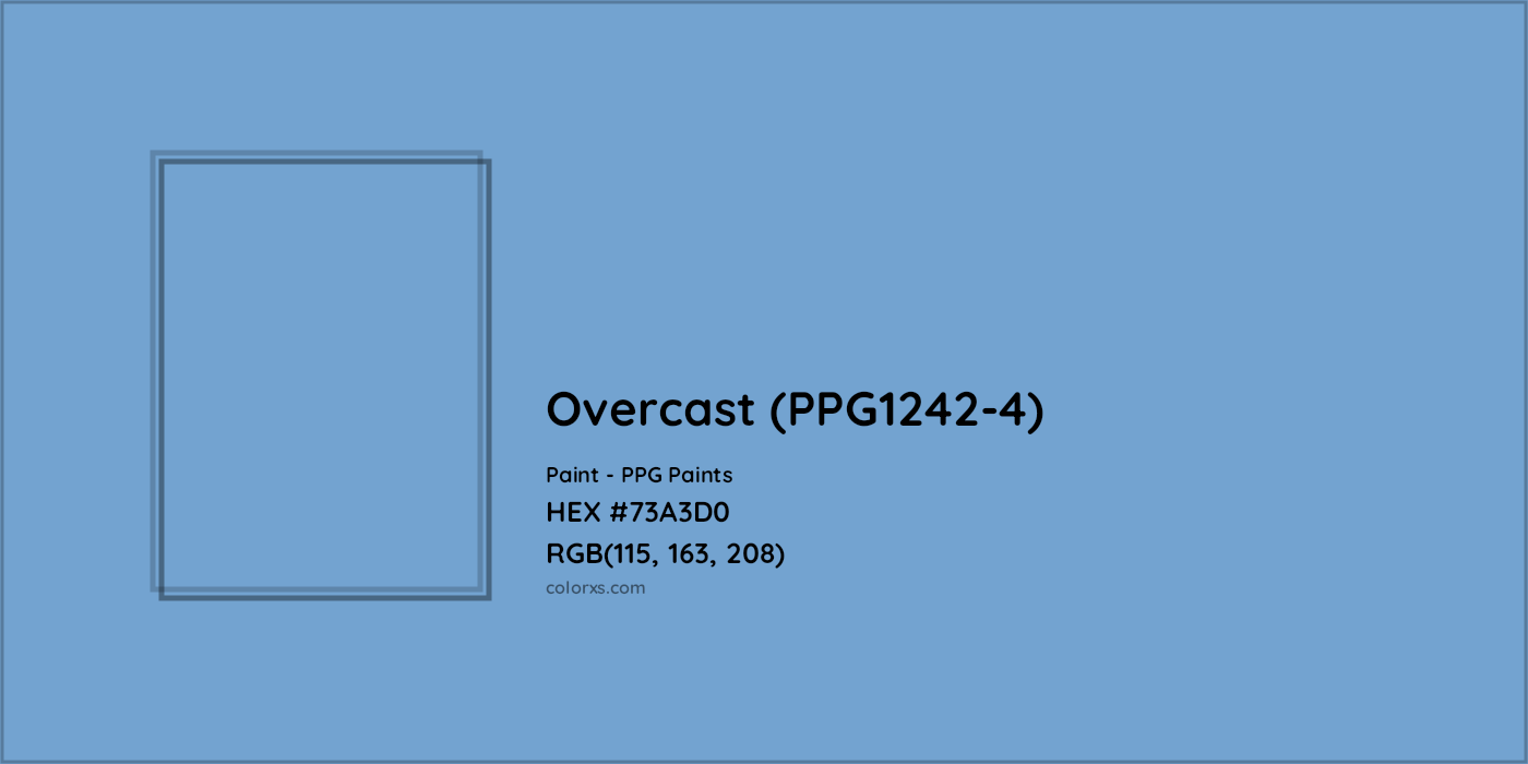 HEX #73A3D0 Overcast (PPG1242-4) Paint PPG Paints - Color Code