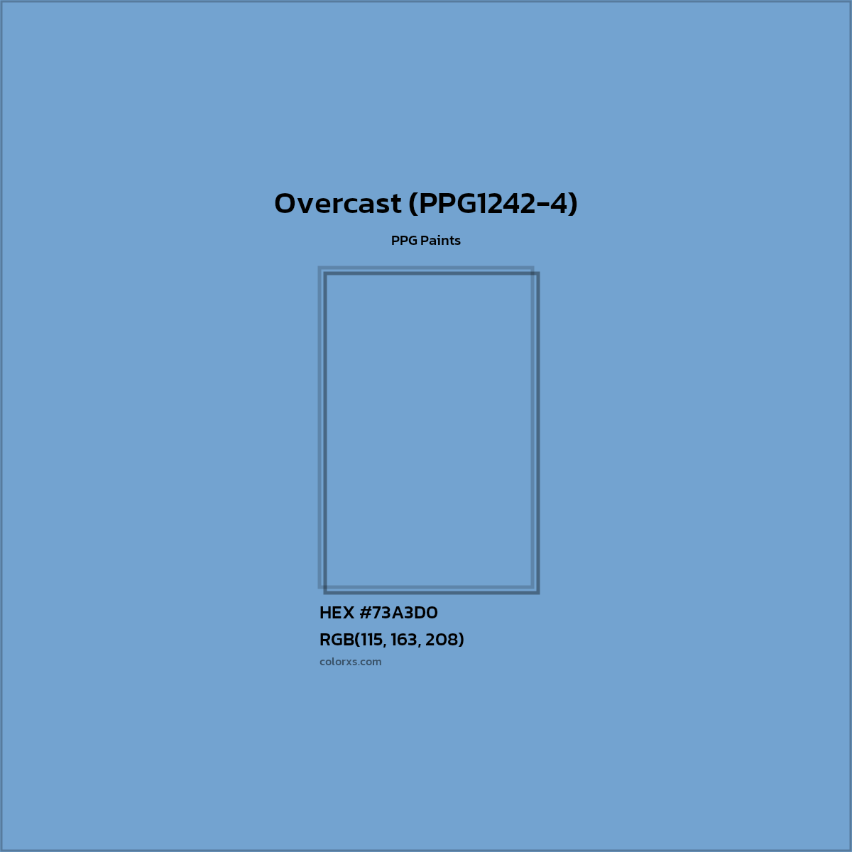 HEX #73A3D0 Overcast (PPG1242-4) Paint PPG Paints - Color Code