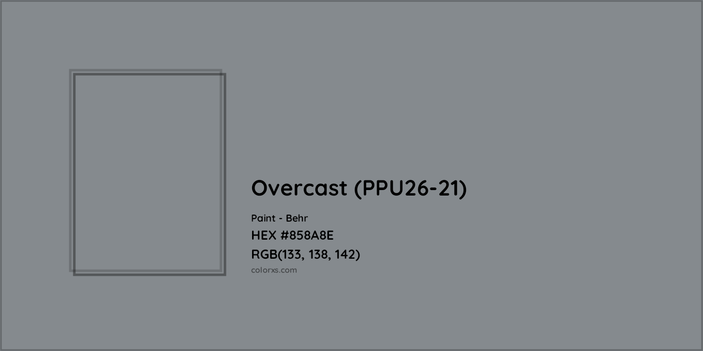 HEX #858A8E Overcast (PPU26-21) Paint Behr - Color Code