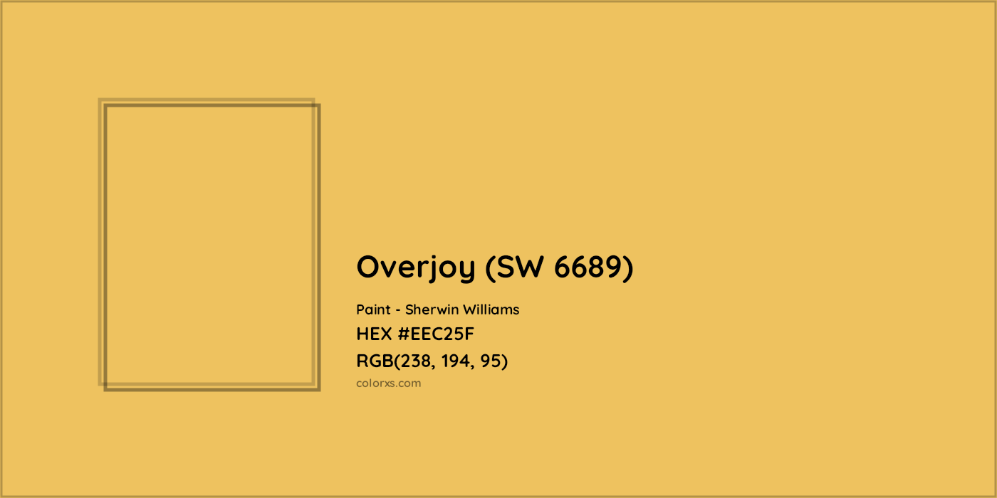 HEX #EEC25F Overjoy (SW 6689) Paint Sherwin Williams - Color Code