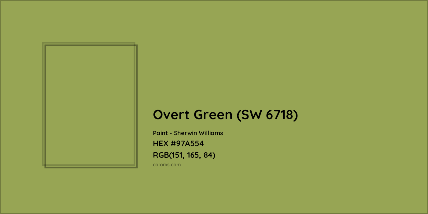 HEX #97A554 Overt Green (SW 6718) Paint Sherwin Williams - Color Code