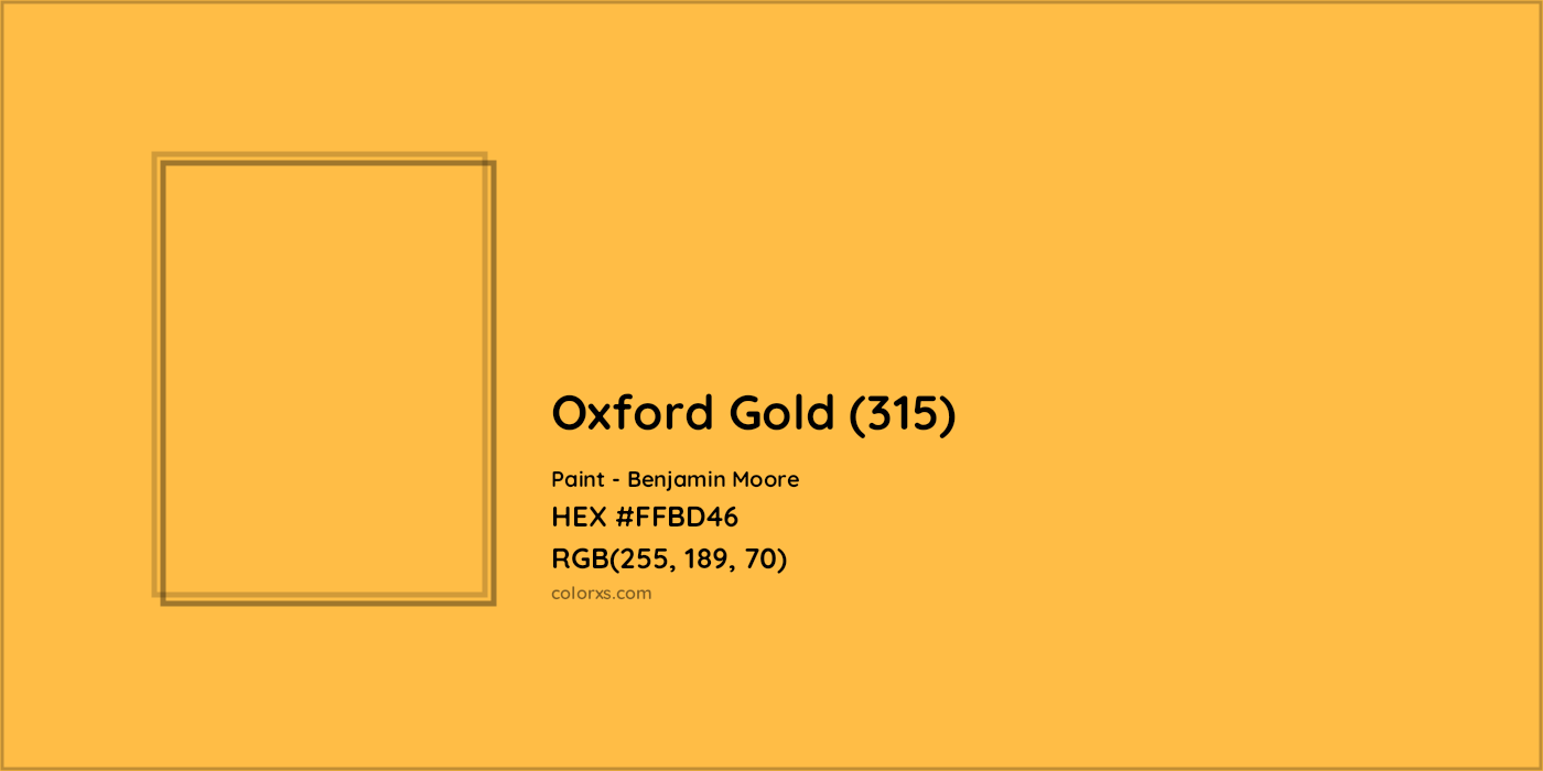 HEX #FFBD46 Oxford Gold (315) Paint Benjamin Moore - Color Code