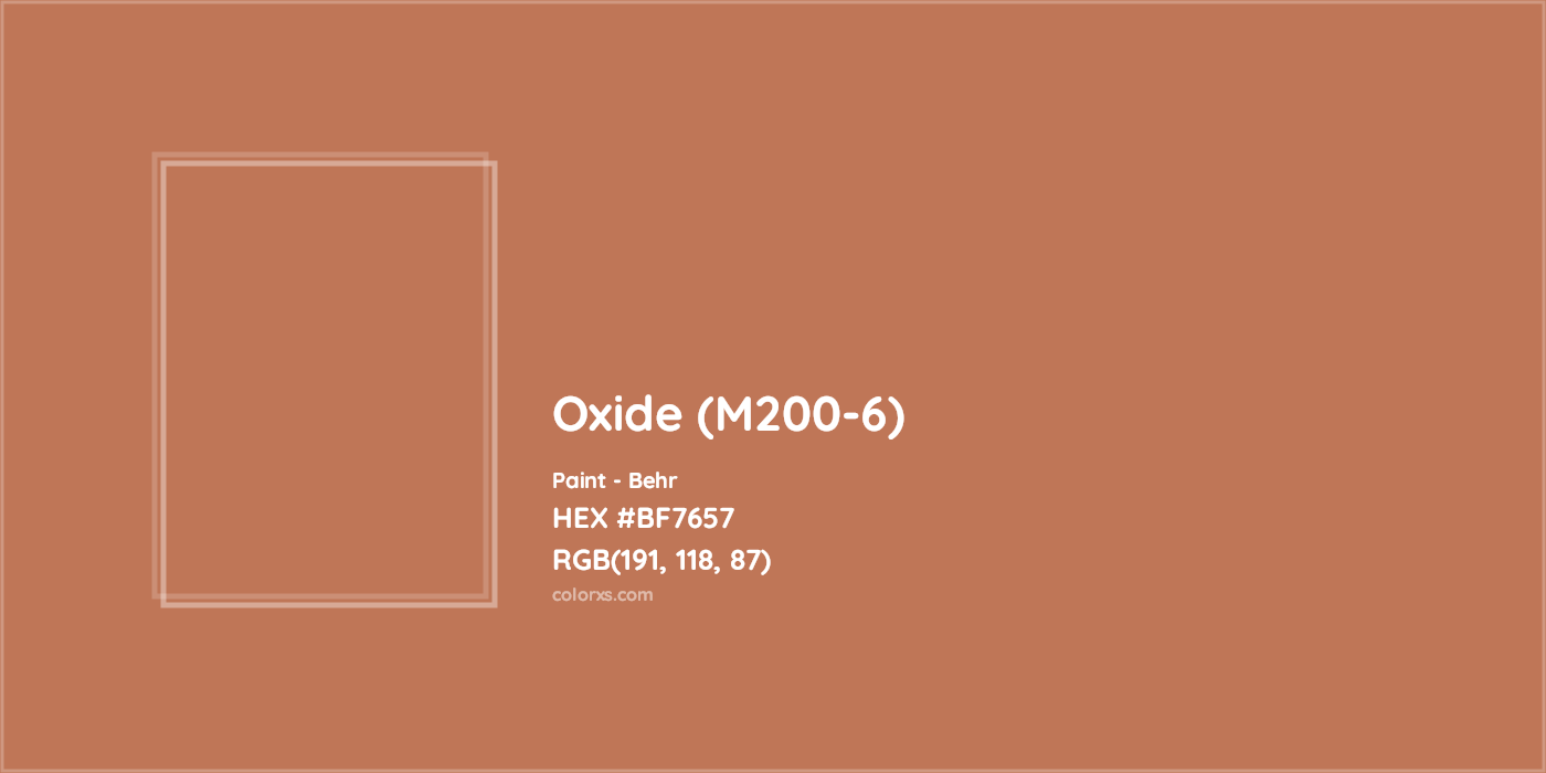 HEX #BF7657 Oxide (M200-6) Paint Behr - Color Code
