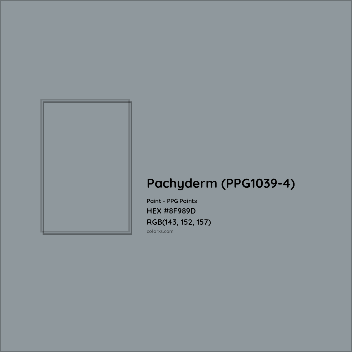 HEX #8F989D Pachyderm (PPG1039-4) Paint PPG Paints - Color Code