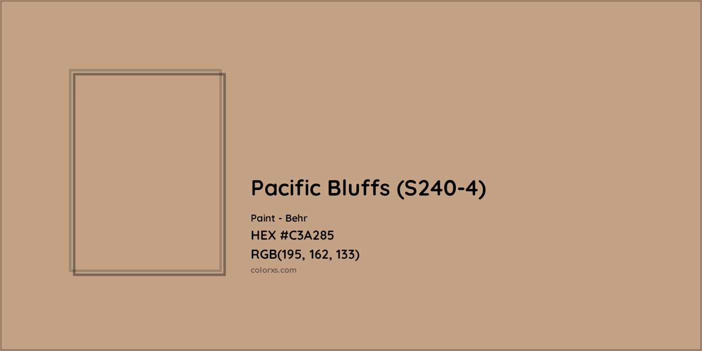 HEX #C3A285 Pacific Bluffs (S240-4) Paint Behr - Color Code