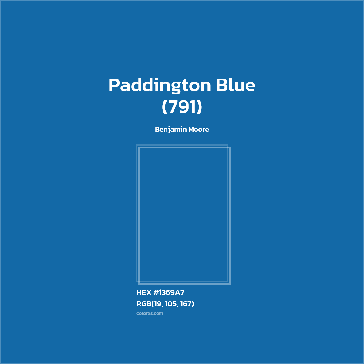 HEX #1369A7 Paddington Blue (791) Paint Benjamin Moore - Color Code