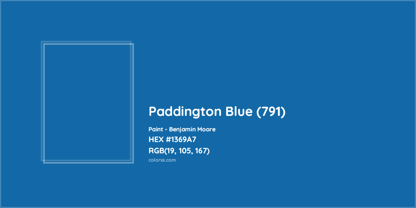 HEX #1369A7 Paddington Blue (791) Paint Benjamin Moore - Color Code