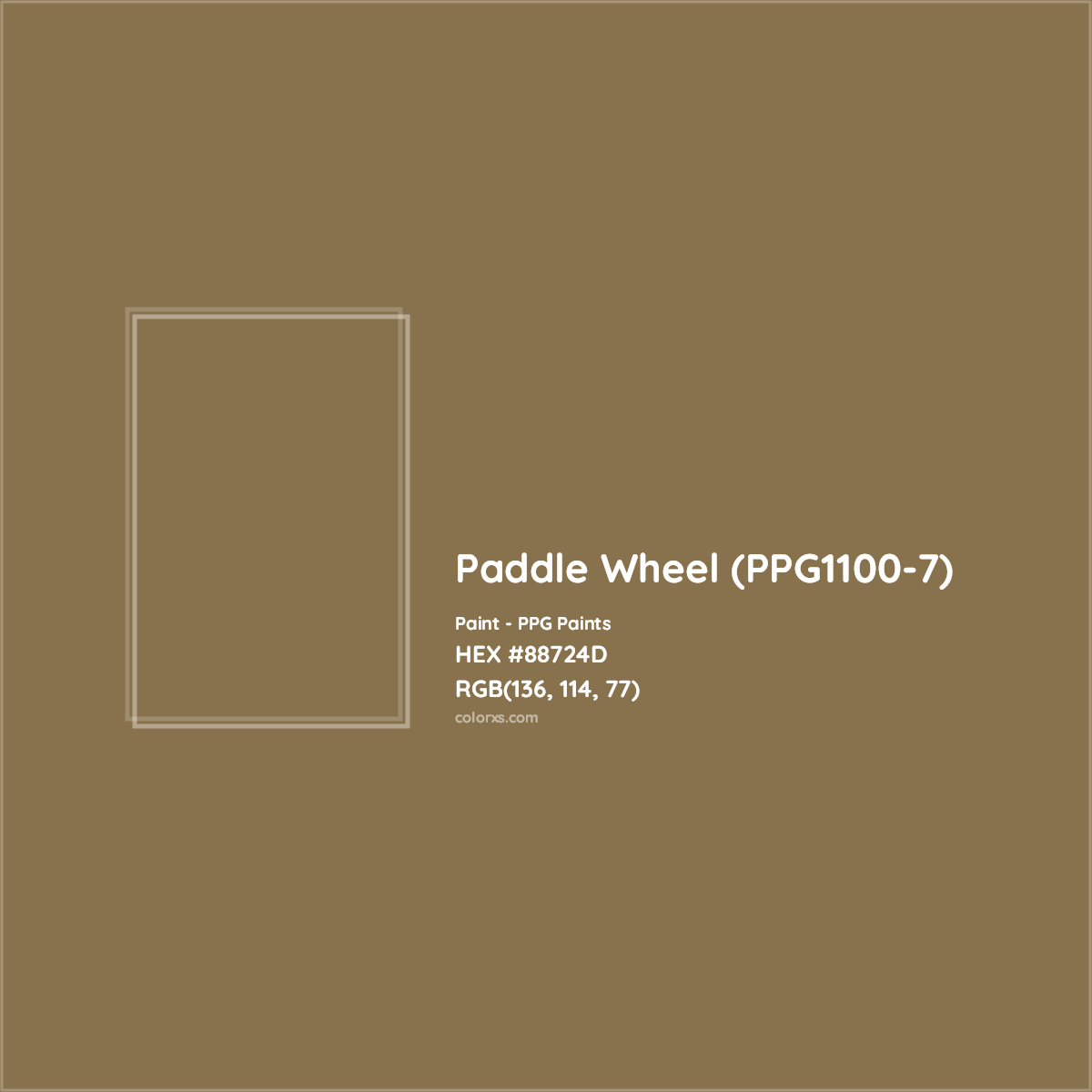 HEX #88724D Paddle Wheel (PPG1100-7) Paint PPG Paints - Color Code