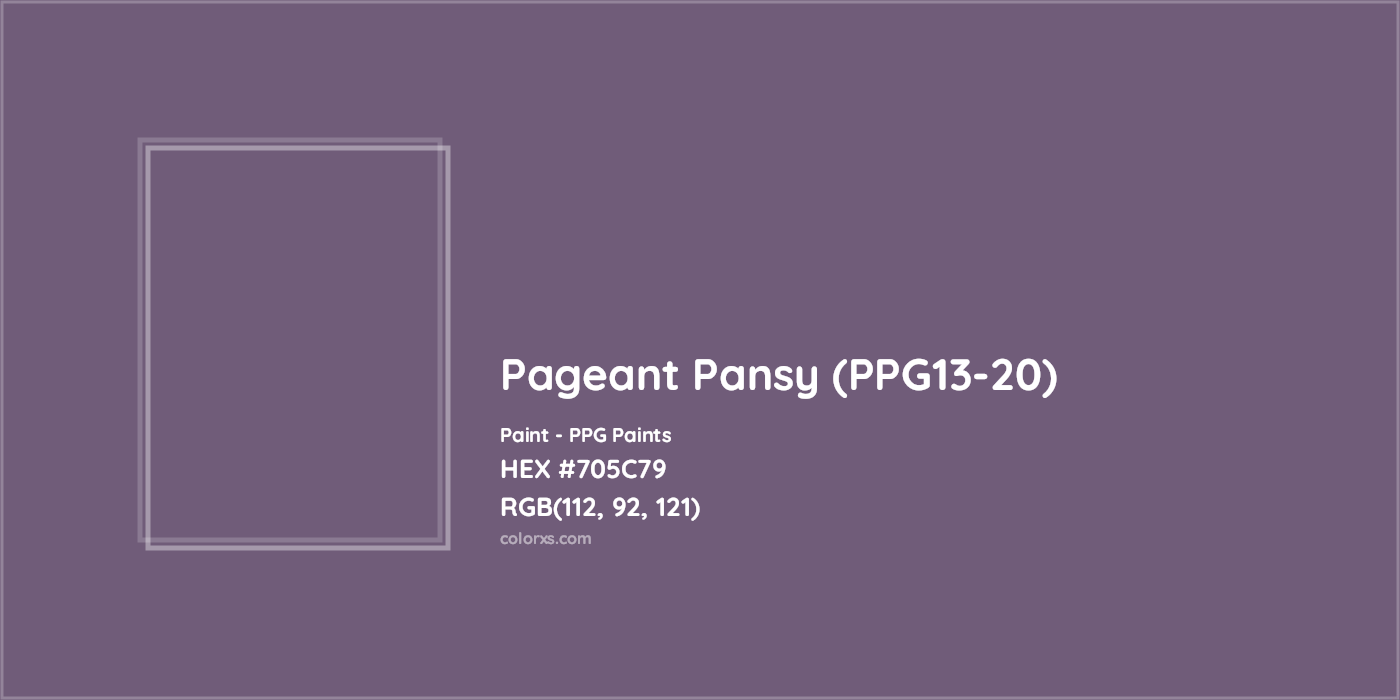 HEX #705C79 Pageant Pansy (PPG13-20) Paint PPG Paints - Color Code