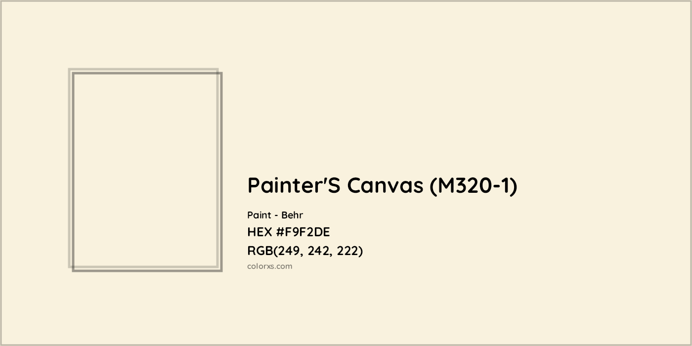 HEX #F9F2DE Painter'S Canvas (M320-1) Paint Behr - Color Code