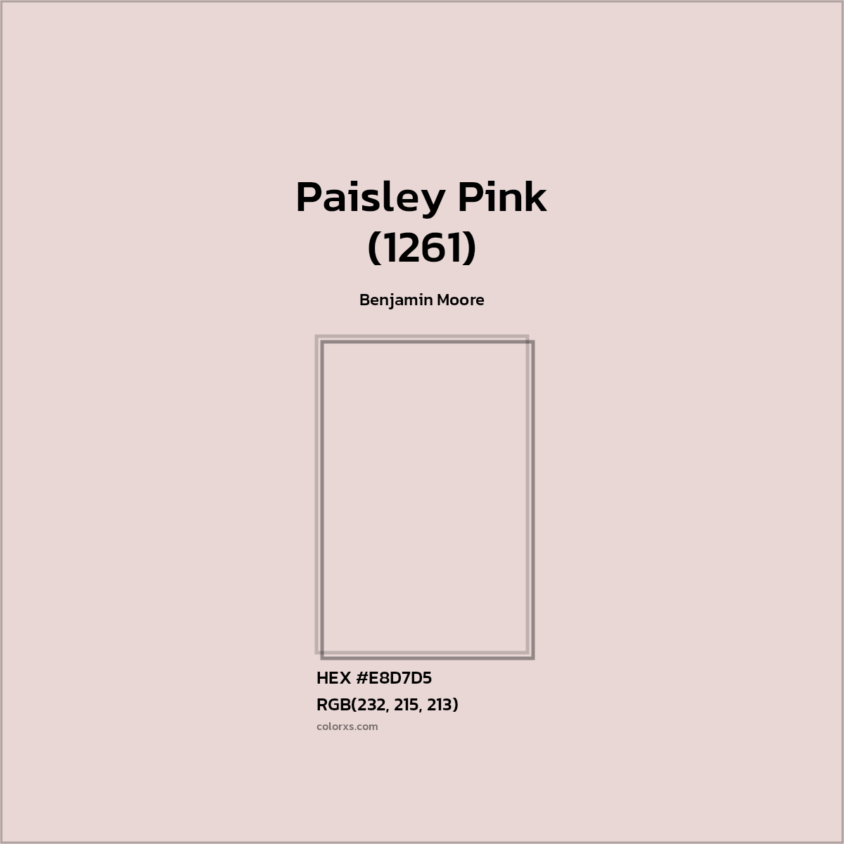 HEX #E8D7D5 Paisley Pink (1261) Paint Benjamin Moore - Color Code
