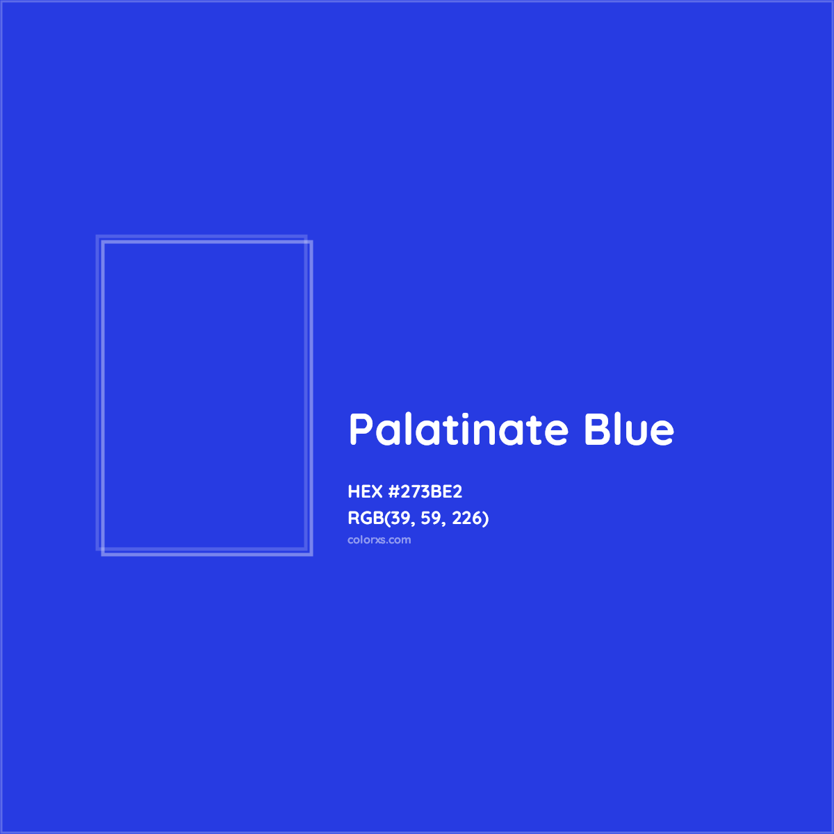 HEX #273BE2 Palatinate Blue Other - Color Code