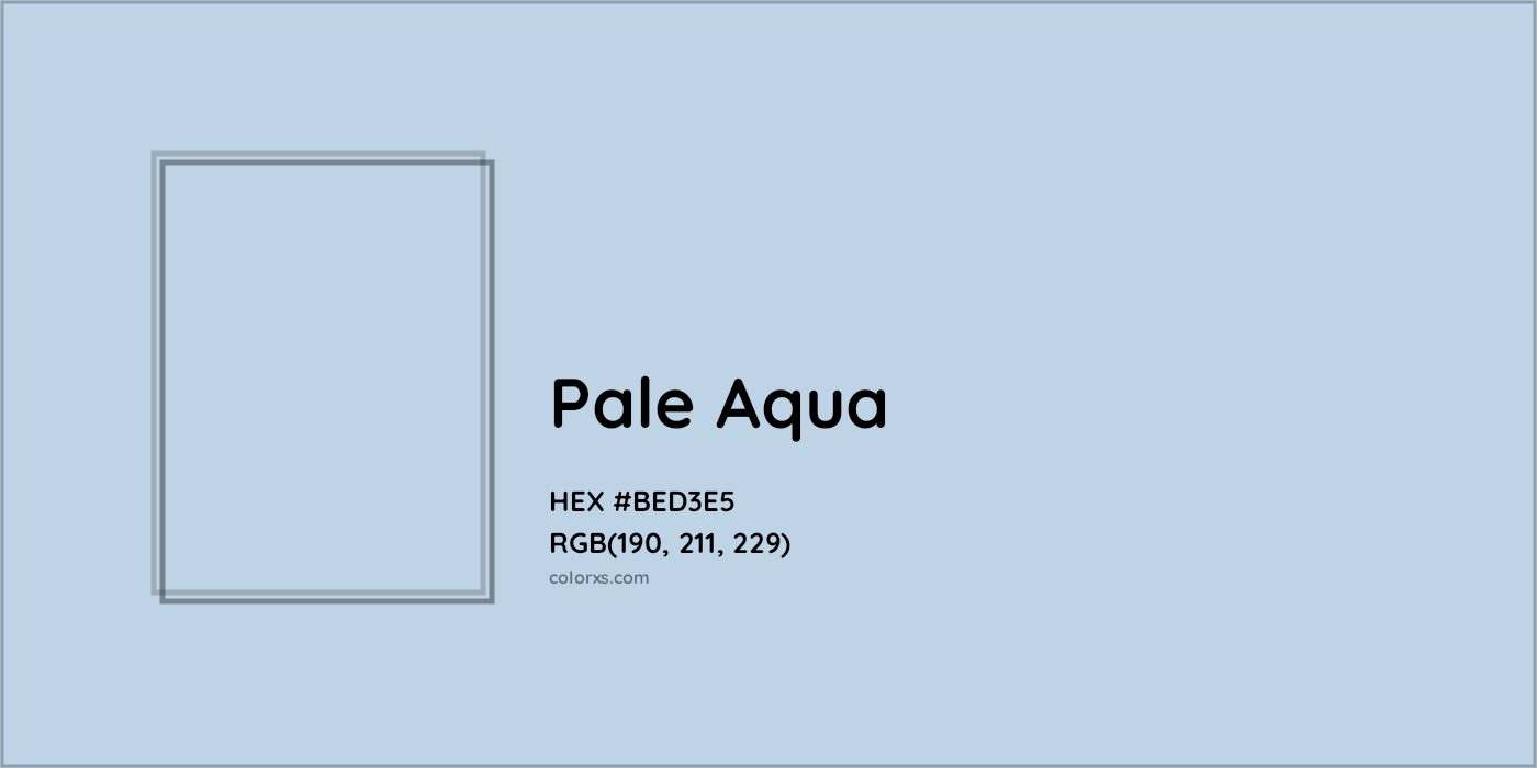 HEX #BED3E5 Pale Aqua Color - Color Code
