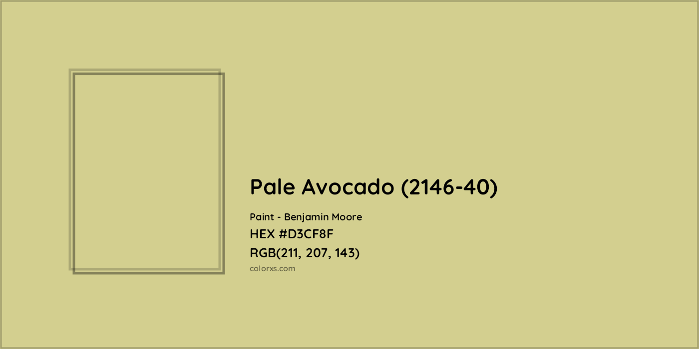 HEX #D3CF8F Pale Avocado (2146-40) Paint Benjamin Moore - Color Code