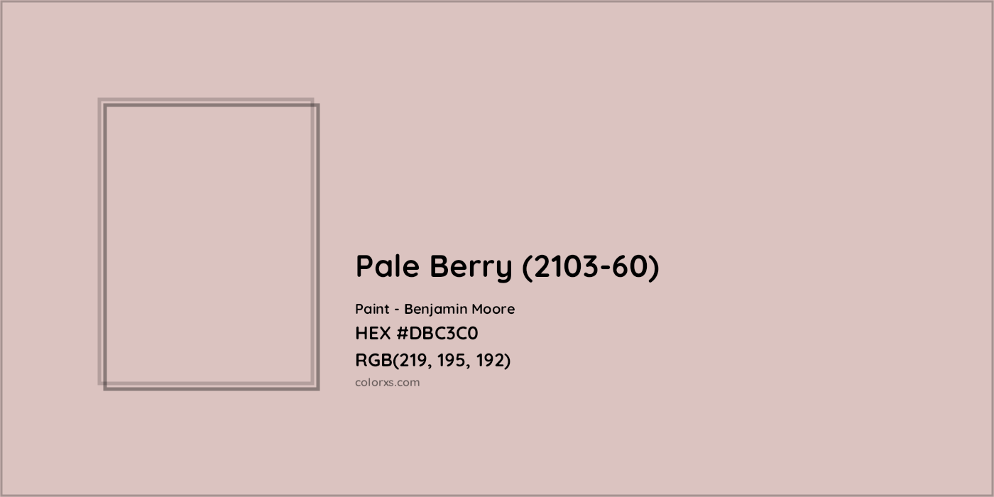 HEX #DBC3C0 Pale Berry (2103-60) Paint Benjamin Moore - Color Code