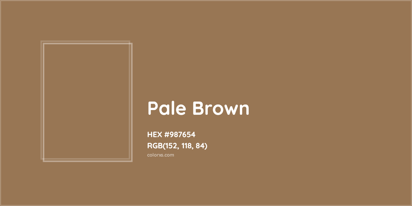 HEX #987654 Pale brown Color - Color Code