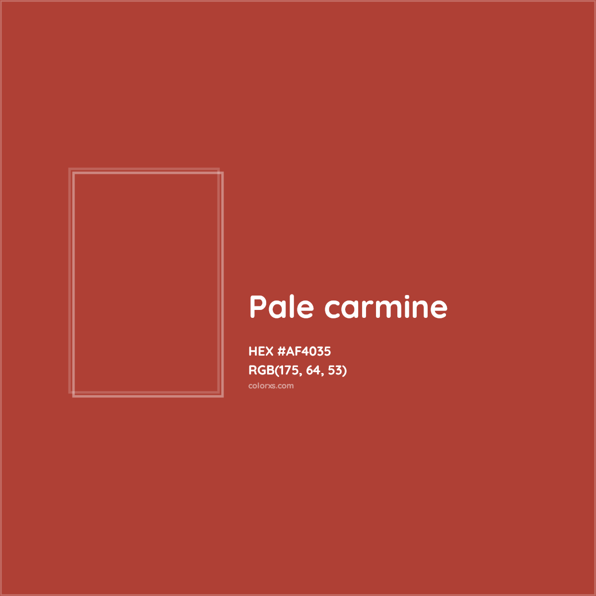 HEX #AF4035 Pale carmine Color - Color Code