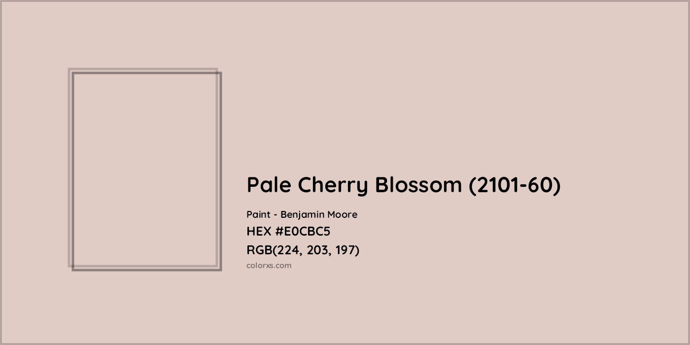 HEX #E0CBC5 Pale Cherry Blossom (2101-60) Paint Benjamin Moore - Color Code
