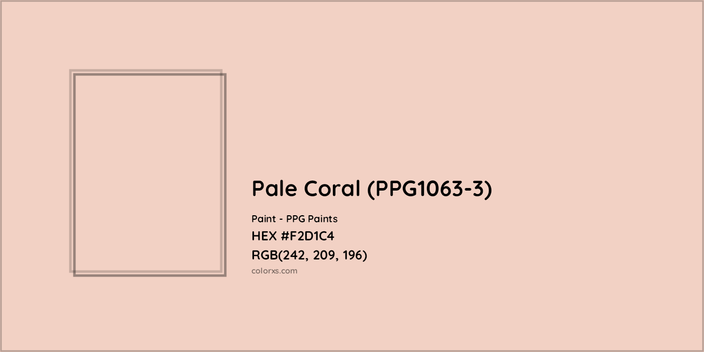 HEX #F2D1C4 Pale Coral (PPG1063-3) Paint PPG Paints - Color Code
