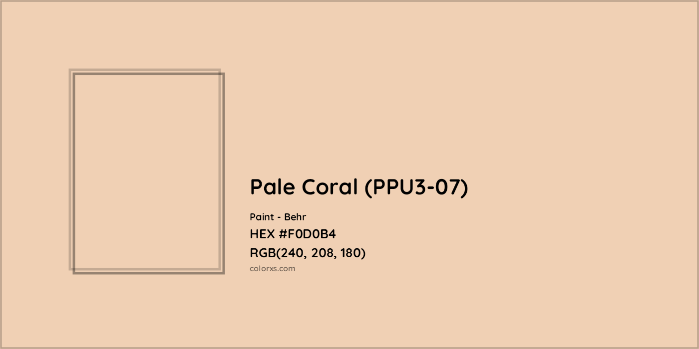 HEX #F0D0B4 Pale Coral (PPU3-07) Paint Behr - Color Code