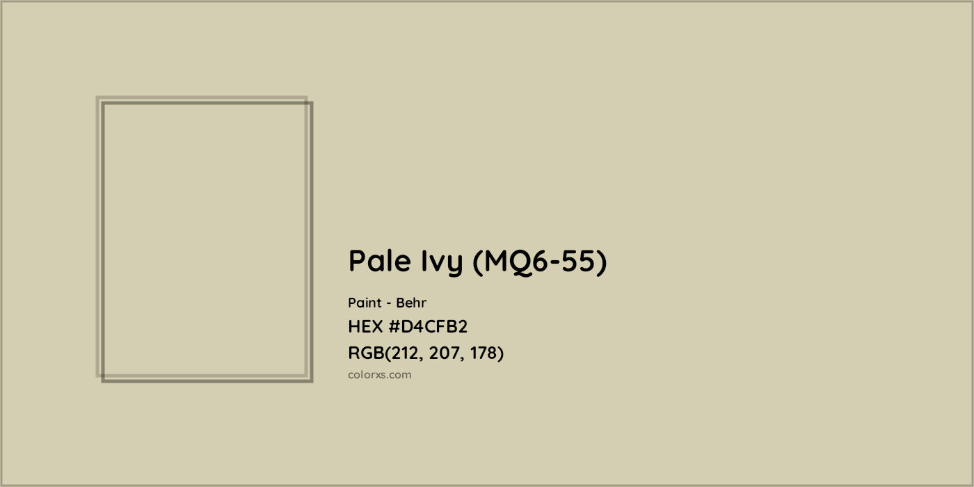 HEX #D4CFB2 Pale Ivy (MQ6-55) Paint Behr - Color Code