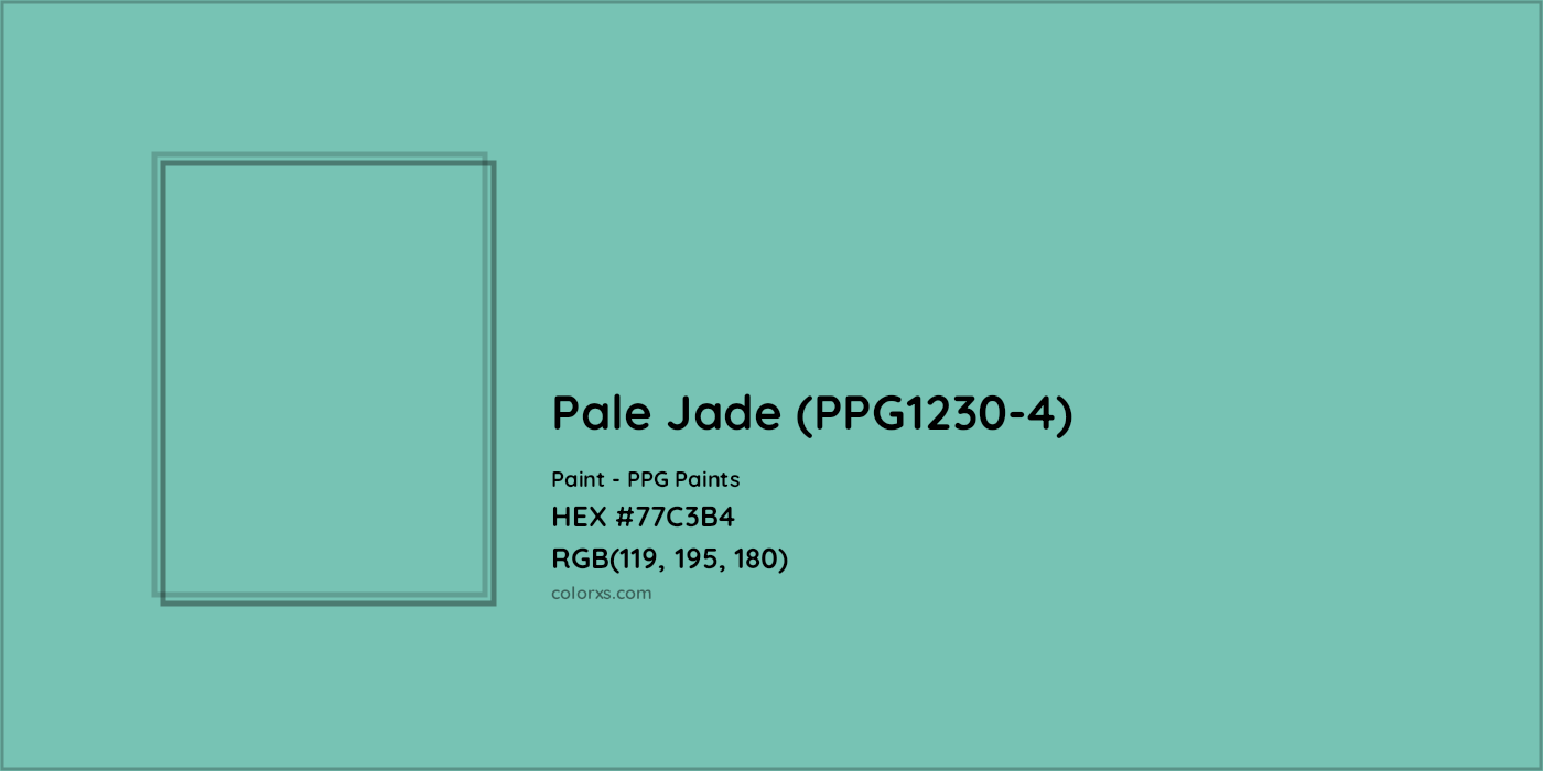 HEX #77C3B4 Pale Jade (PPG1230-4) Paint PPG Paints - Color Code