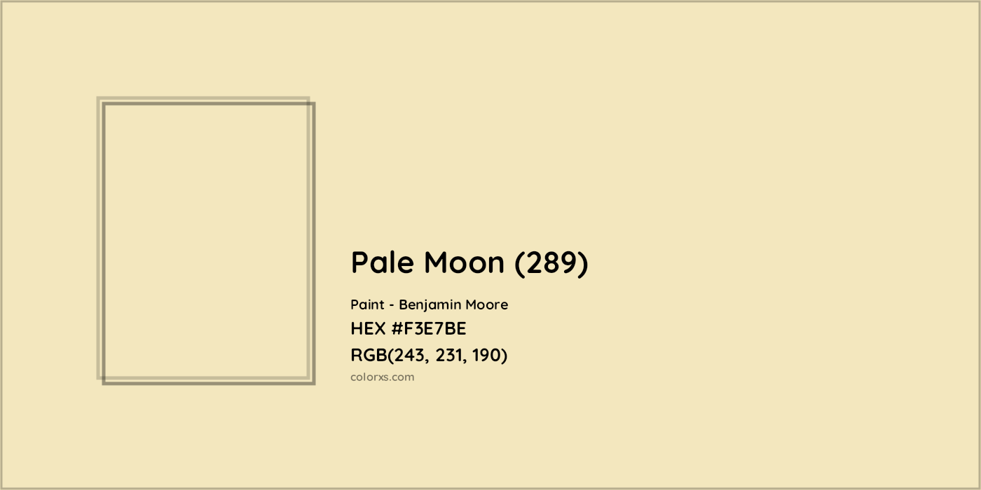 HEX #F3E7BE Pale Moon (289) Paint Benjamin Moore - Color Code