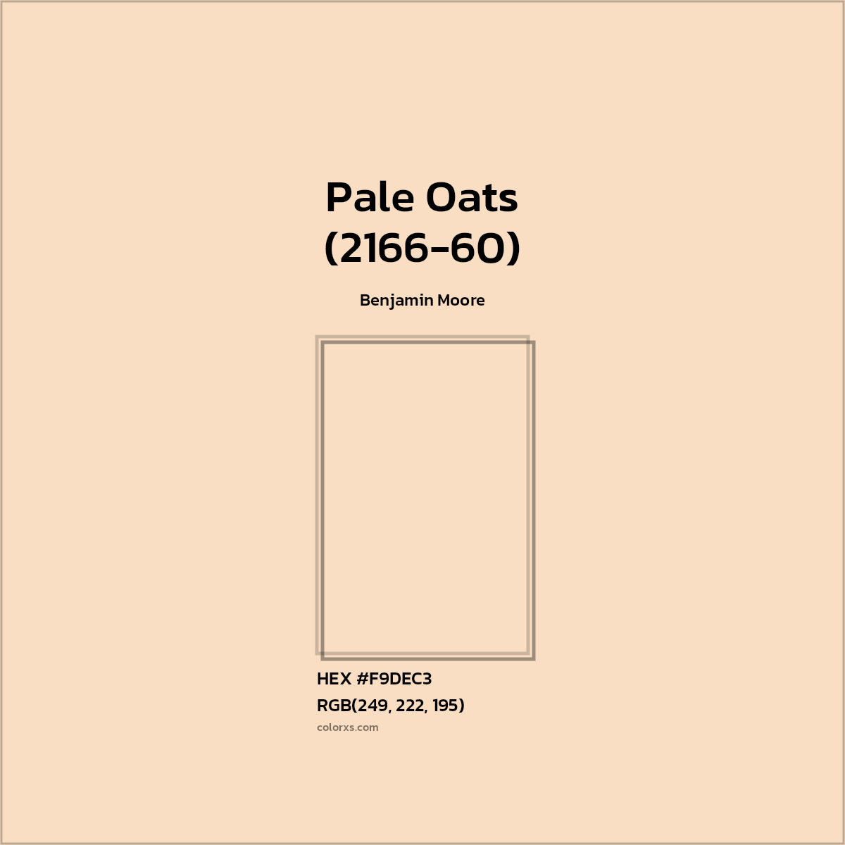 HEX #F9DEC3 Pale Oats (2166-60) Paint Benjamin Moore - Color Code