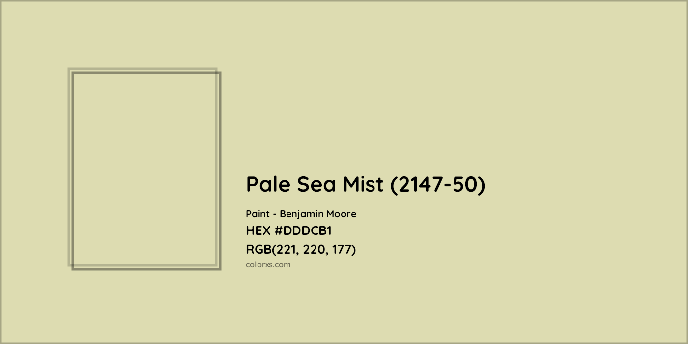 HEX #DDDCB1 Pale Sea Mist (2147-50) Paint Benjamin Moore - Color Code