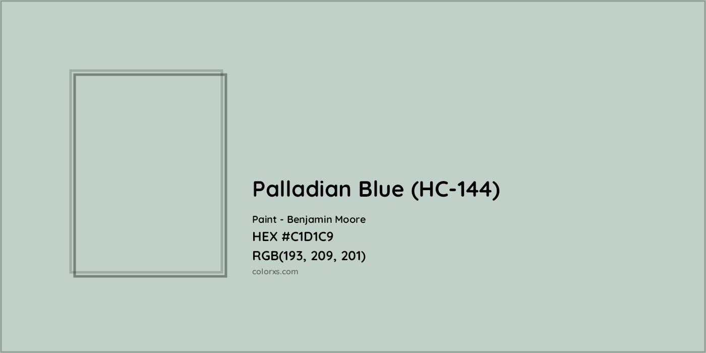 HEX #C1D1C9 Palladian Blue (HC-144) Paint Benjamin Moore - Color Code