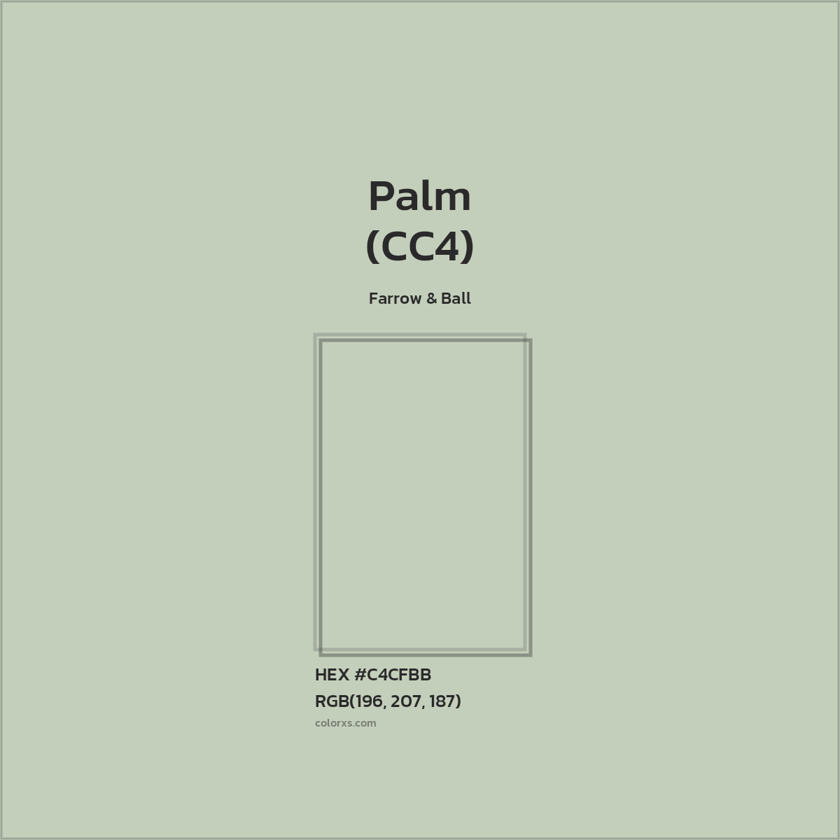 HEX #C4CFBB Palm (CC4) Paint Farrow & Ball - Color Code