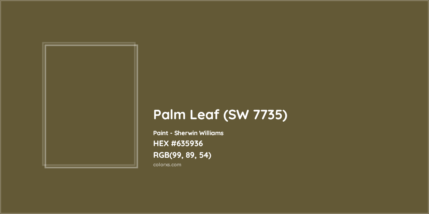 HEX #635936 Palm Leaf (SW 7735) Paint Sherwin Williams - Color Code