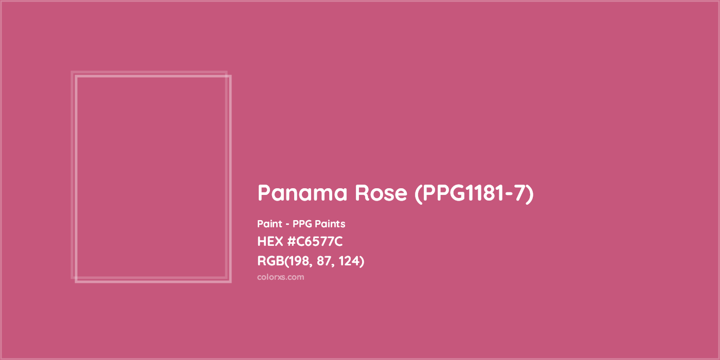 HEX #C6577C Panama Rose (PPG1181-7) Paint PPG Paints - Color Code