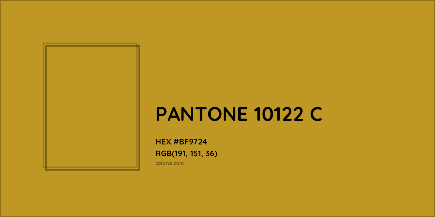 HEX #BF9724 PANTONE 10122 C CMS Pantone PMS - Color Code