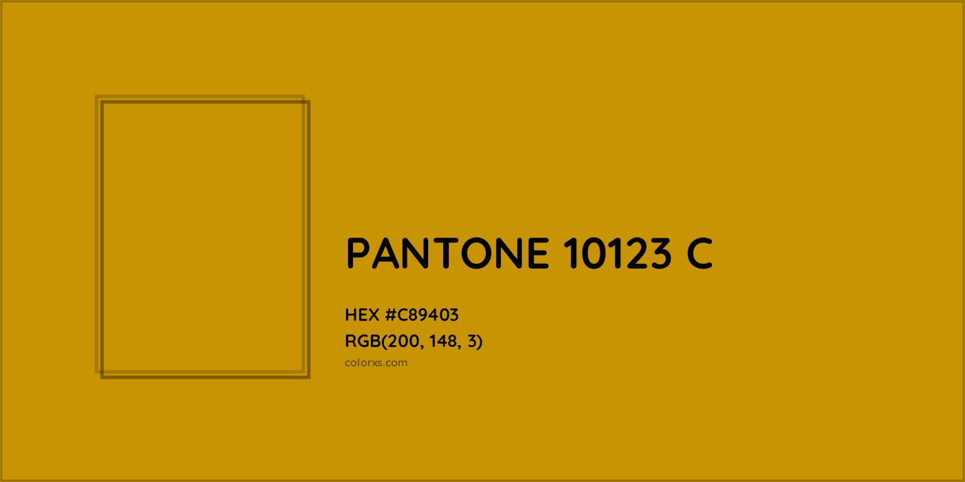 HEX #C89403 PANTONE 10123 C CMS Pantone PMS - Color Code