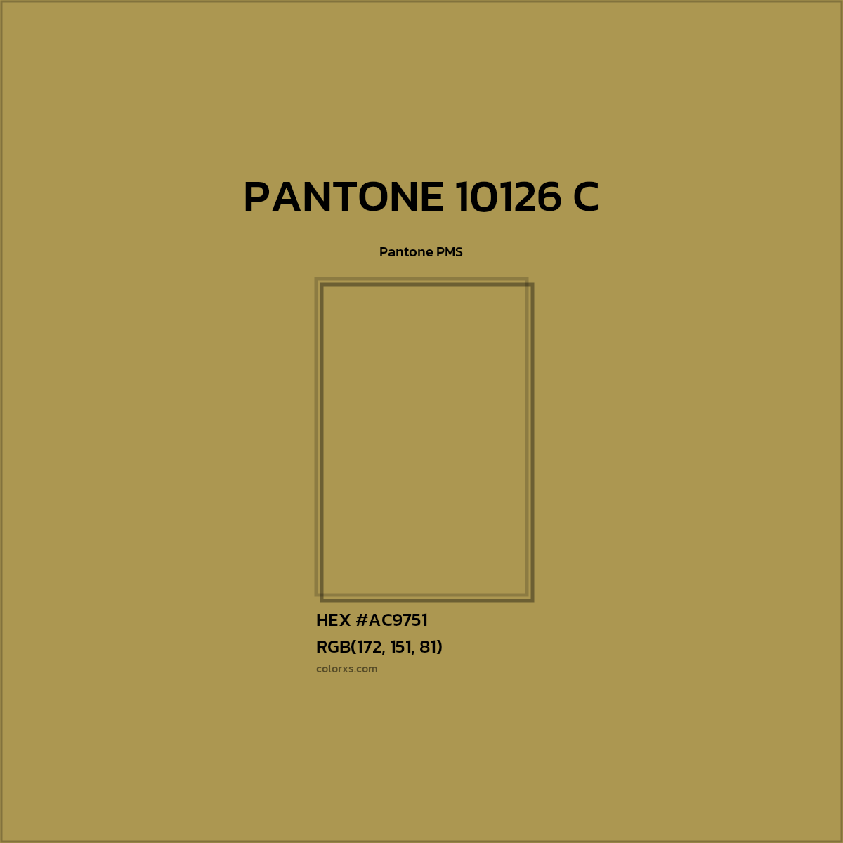 HEX #AC9751 PANTONE 10126 C CMS Pantone PMS - Color Code