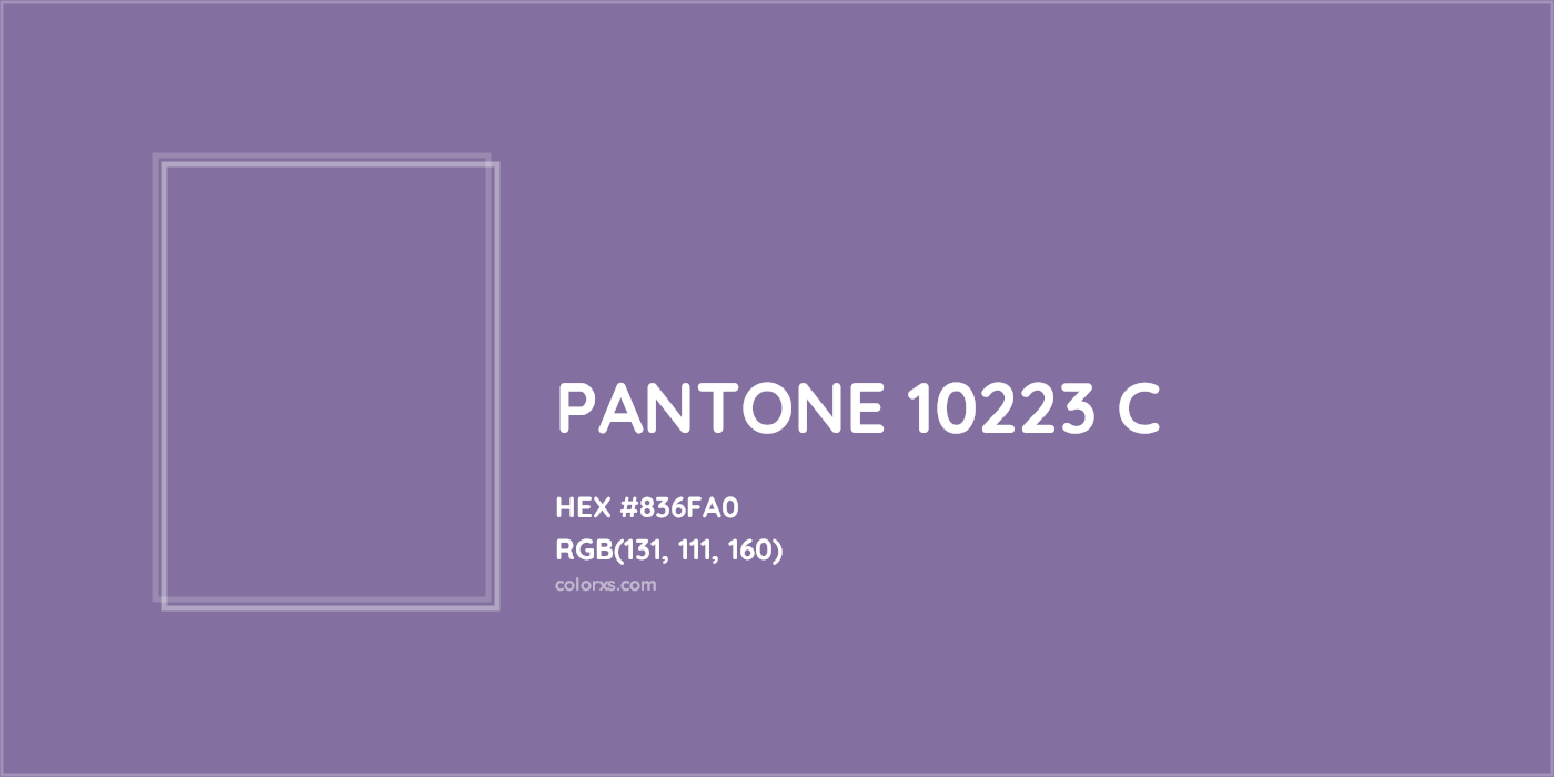 HEX #836FA0 PANTONE 10223 C CMS Pantone PMS - Color Code