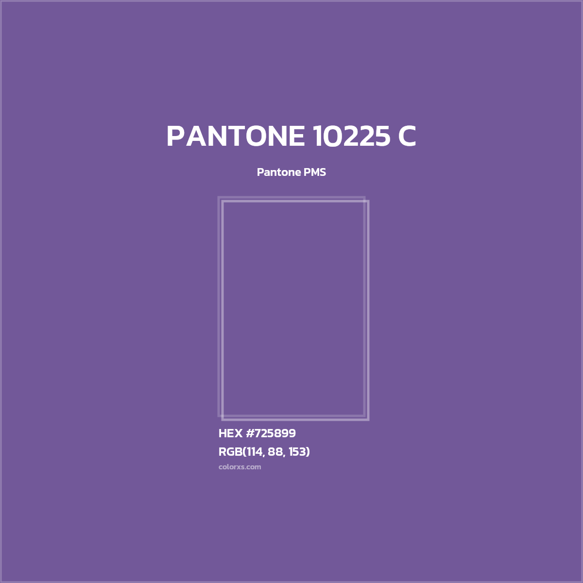 HEX #725899 PANTONE 10225 C CMS Pantone PMS - Color Code