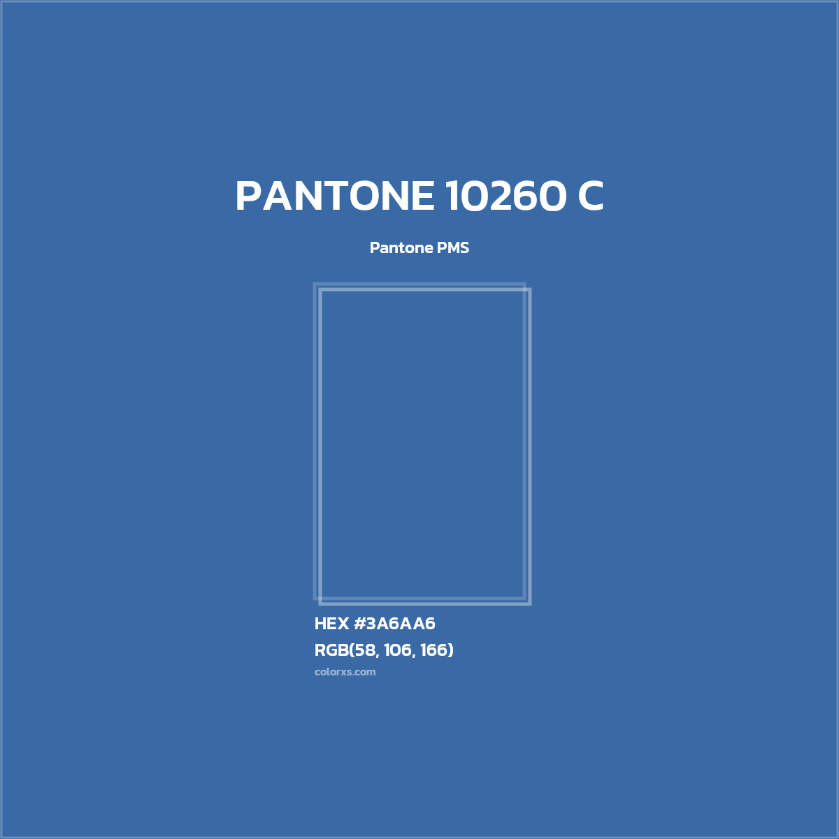HEX #3A6AA6 PANTONE 10260 C CMS Pantone PMS - Color Code
