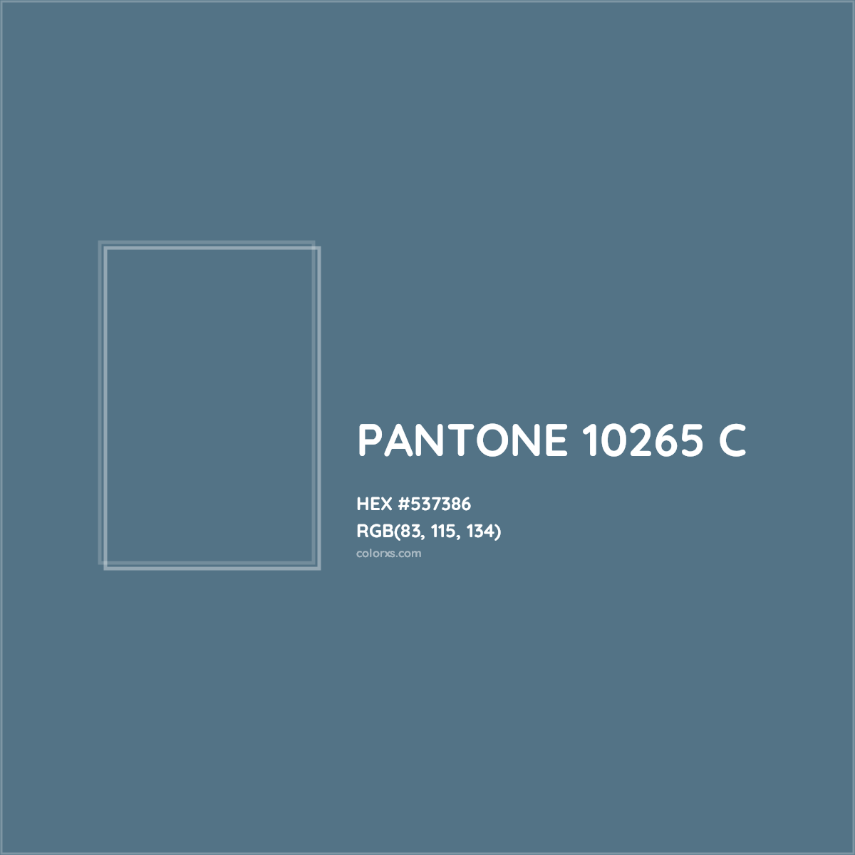 HEX #537386 PANTONE 10265 C CMS Pantone PMS - Color Code