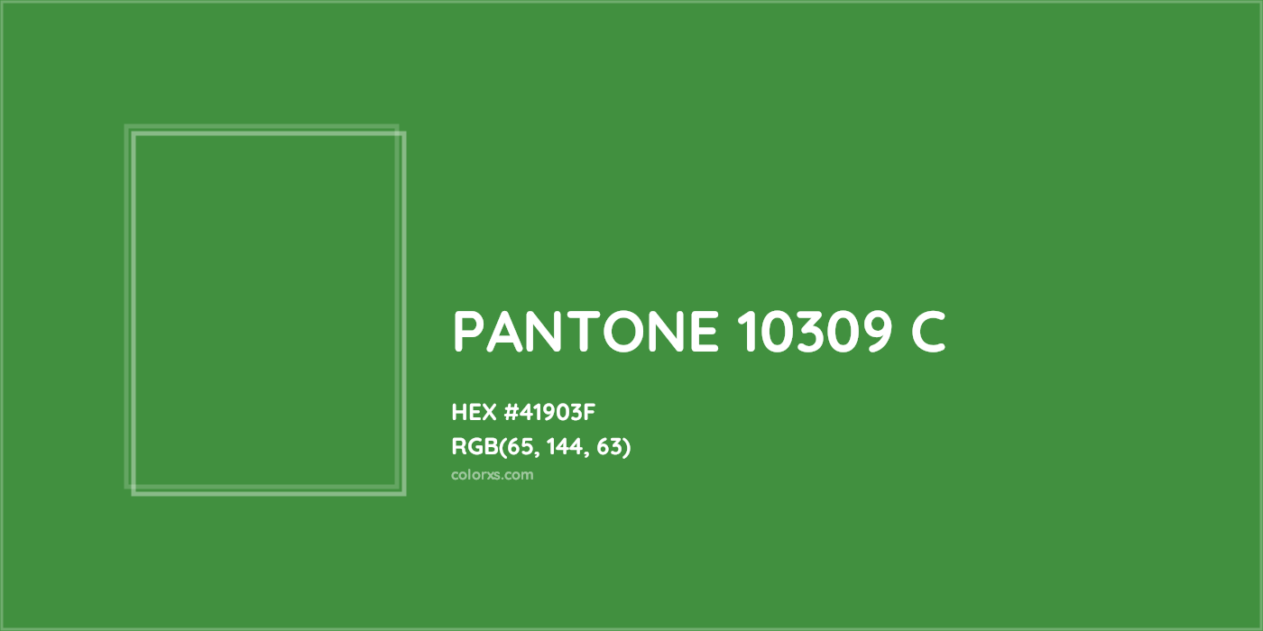 HEX #41903F PANTONE 10309 C CMS Pantone PMS - Color Code