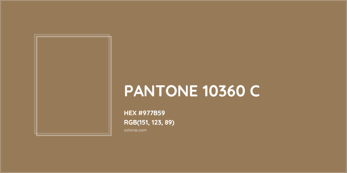 HEX #977B59 PANTONE 10360 C CMS Pantone PMS - Color Code