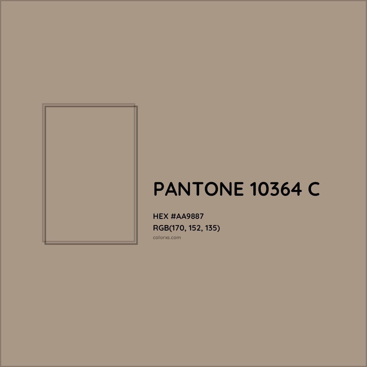 HEX #AA9887 PANTONE 10364 C CMS Pantone PMS - Color Code