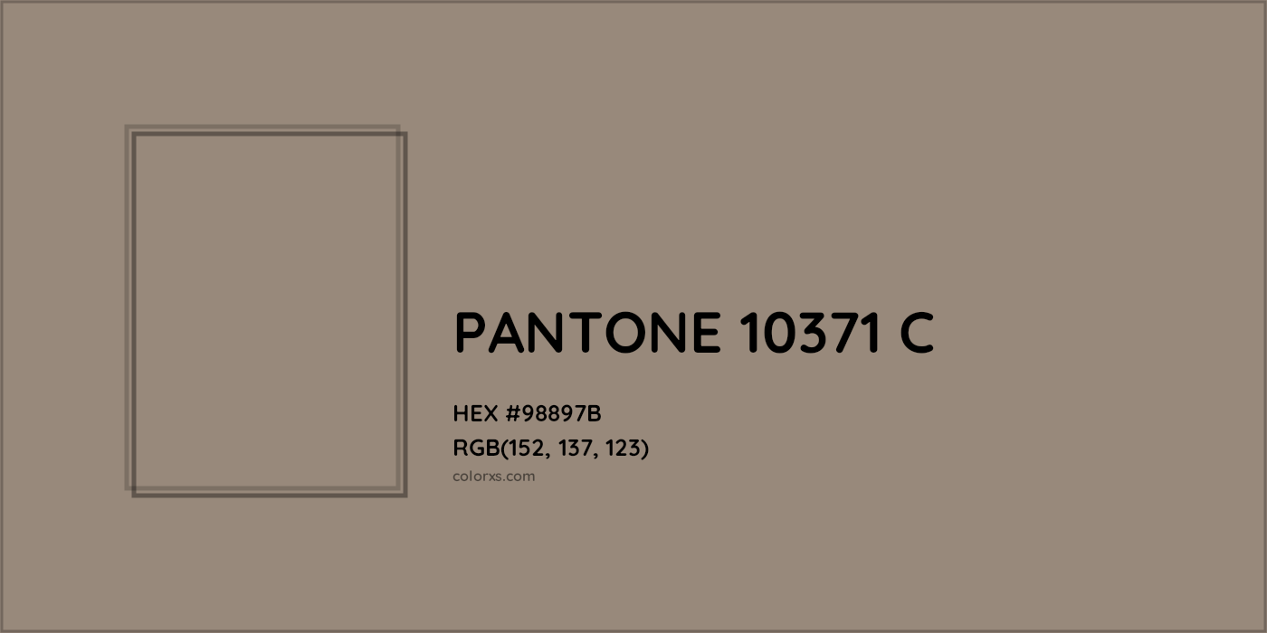 HEX #98897B PANTONE 10371 C CMS Pantone PMS - Color Code